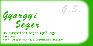 gyorgyi seger business card